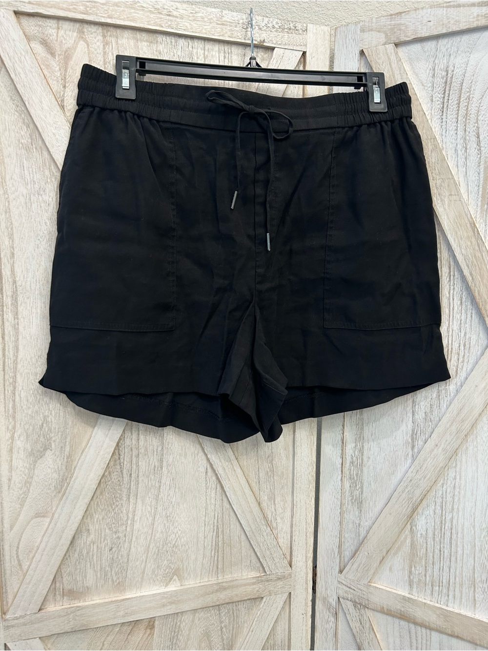 Kersh Black Elastic Waist Casual Shorts